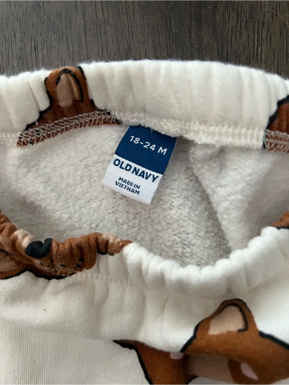 18-24 month Bear Print Cream Sweatshirt/pants set